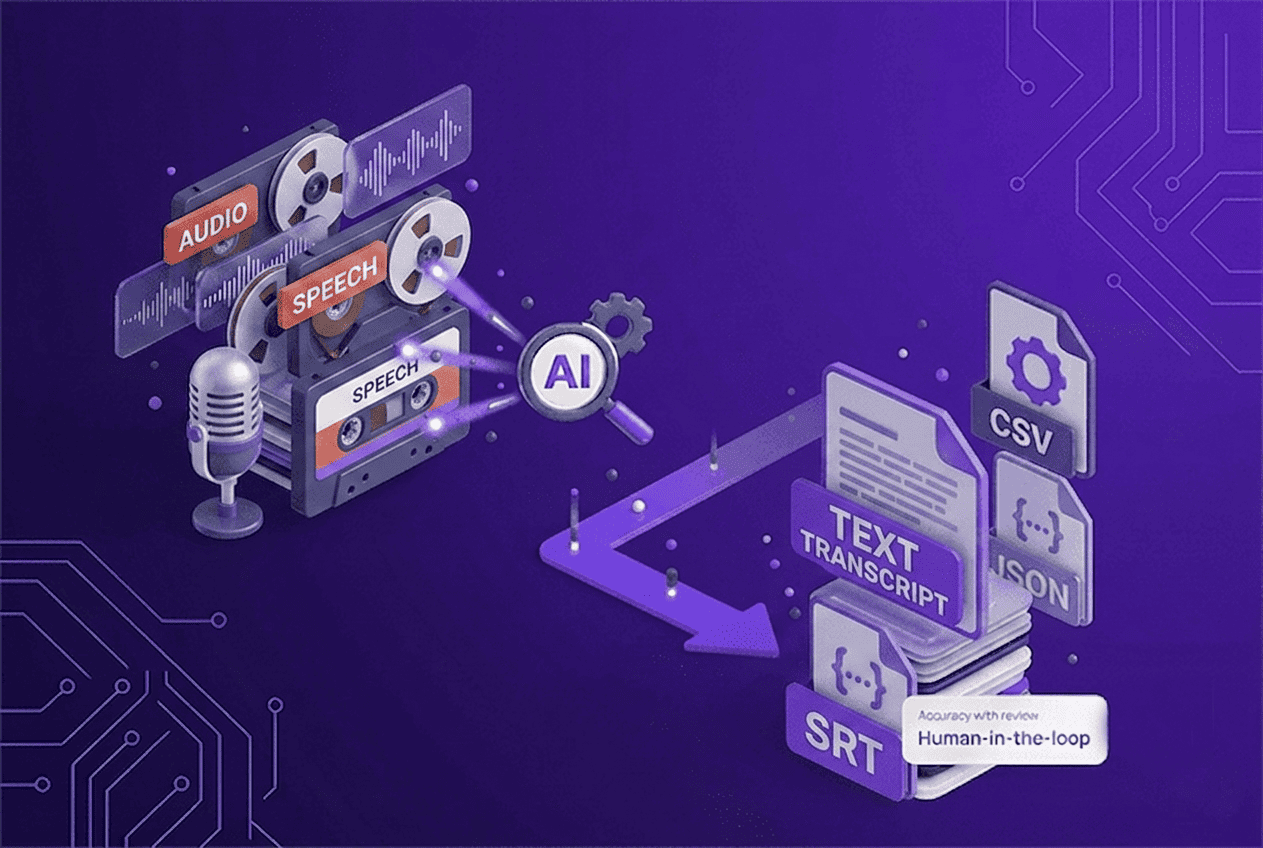 Audio transcription in Veontra