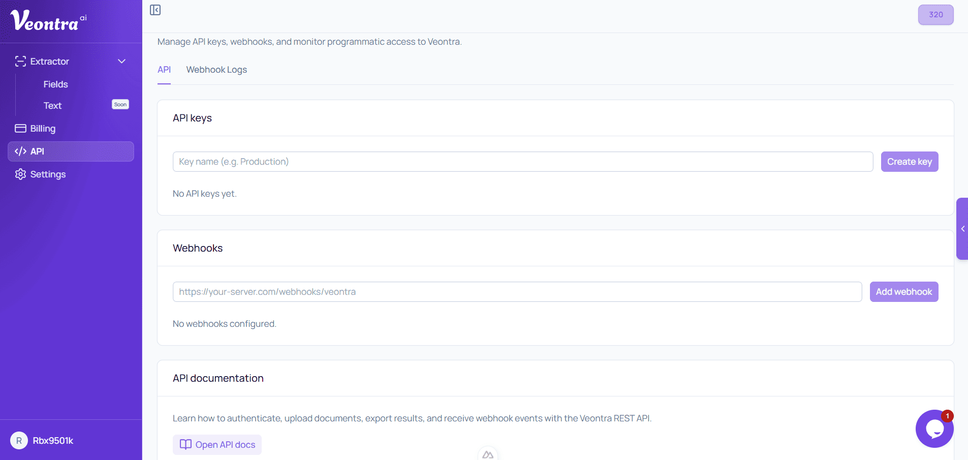 API & webhooks