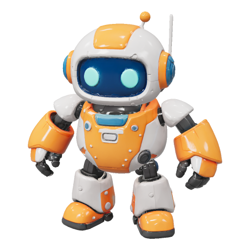 Sample 3D model generated with Veontra: a stylized retro robot